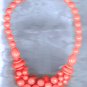PRICES SLASHED-RED EARLY FACETED PLASTIC VNTG CLUSTER NECKLACE