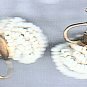 PRICES SLASHED-ACCESSOCRAFT WHITE SEED BEAD VINTAGE EARRINGS