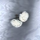 PRICES SLASHED-ACCESSOCRAFT WHITE SEED BEAD VINTAGE EARRINGS