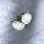 PRICES SLASHED-ACCESSOCRAFT WHITE SEED BEAD VINTAGE EARRINGS