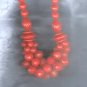 PRICES SLASHED-RED EARLY FACETED PLASTIC VNTG CLUSTER NECKLACE