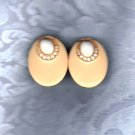 PRICES SLASHED-ART DESIGNER SIGNED ENAMEL ON GOLDTONE EARRINGS