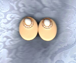 PRICES SLASHED-ART DESIGNER SIGNED ENAMEL ON GOLDTONE EARRINGS
