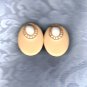 PRICES SLASHED-ART DESIGNER SIGNED ENAMEL ON GOLDTONE EARRINGS