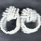 PRICES SLASHED-ACCESSOCRAFT WHITE SEED BEAD EARRINGS