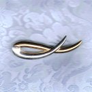PRICES SLASHED-MONET DESIGNER SIGNED BITONE VINTAGE BROOCH PIN