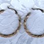 PRICES SLASHED-UNSIGNED BEAUTY VINTAGE SILVERTONE ROPE TWIST EARRINGS