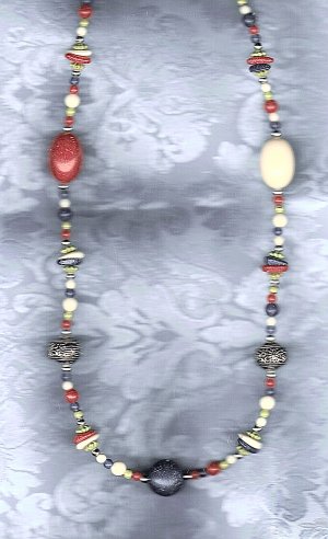 PRICES SLASHED-VINTAGE MULTICOLOR BEADED LONG NECKLACE