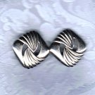 PRICES SLASHED-TRIFARI DESIGNER SIGNED SILVERTONE OPEN TWIST VINTAGE EARRINGS