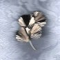 PRICES SLASHED-GINGKO GINKGO VINTAGE TEXTURED BROOCH PIN