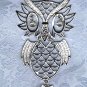 PRICES SLASHED-OWL FIGURAL PENDANT VINTAGE SILVERTONEWITH  RHINESTONES
