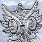 PRICES SLASHED-OWL FIGURAL PENDANT VINTAGE SILVERTONEWITH  RHINESTONES