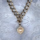 PRICES SLASHED-MARVELLA DESIGNER SIGNED FAUX PEARL RHINESTONE NECKLACE