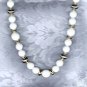 PRICES SLASHED-VINTAGE WHITE AND SILVERTONE BEAD NECKLACE