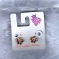 PRICES SLASHED-LIBBY LU VINTAGE GIRLS RHINESTONE BUTTERFLY AND STUD STONE EARRINGS