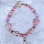PRICES SLASHED-VINTAGE PINK RIBBON BEADED BREAST CANCER AWARENESS BRACELET