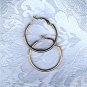 PRICES SLASHED-VINTAGE MEDIUM HOOP SILVERTONE POST EARRINGS