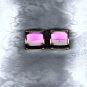 NEW ARRIVALS--PINKISH PURPLE FACETED CABOCHON  GOLDTONE POST EARRINGS