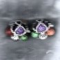 NEW ARRIVALS--MULTICOLOR MARDIS GRAS LOOK PLASTIC CLIP-ON EARRINGS