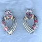 GOLDTONE ENAMELED SWIRL EARRINGS