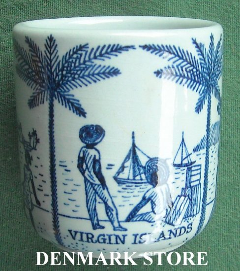 Rare Danish Virgin Islands Nym&Atilde;&cedil;lle Small Vase Cup Blue