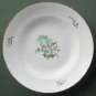 Bing & Grondahl Copenhagen Danish Green Gold Floral Soup Plate