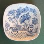 Danish Bjorn Wiinblad Nymolle Siesta Square Plate Dish Blue