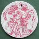 Danish Bjorn Wiinblad Nymolle February Wall Plate Red Danish Bjorn Wiinblad Nymolle February Wall Plate Red