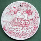 Danish Bjorn Wiinblad Nymolle May wall plate red Danish Bjorn Wiinblad Nymolle May wall plate red