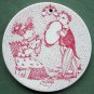 Danish Bjorn Wiinblad Nymolle September wall plate red