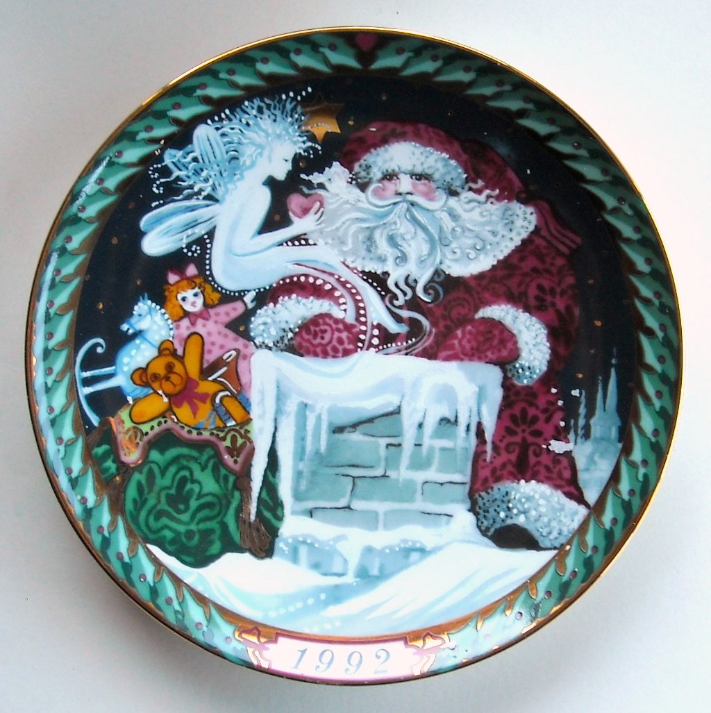 Bing Grondahl Copenhagen Santa Claus Collection On The Roof Plate 1992