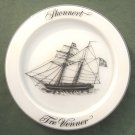 Fregat Three Friends Ships Plate Holmegaard Copenhagen Milk Glass 1972
