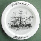 Milk Glass Ships Plate Holmegaard Copenhagen Hvidbjornen 1979