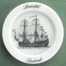 Holmegaard Copenhagen milk glass ships plate Linieskib 1975