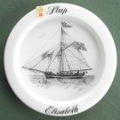 Holmegaard Copenhagen milk glass ships plate Elisabeth 1978