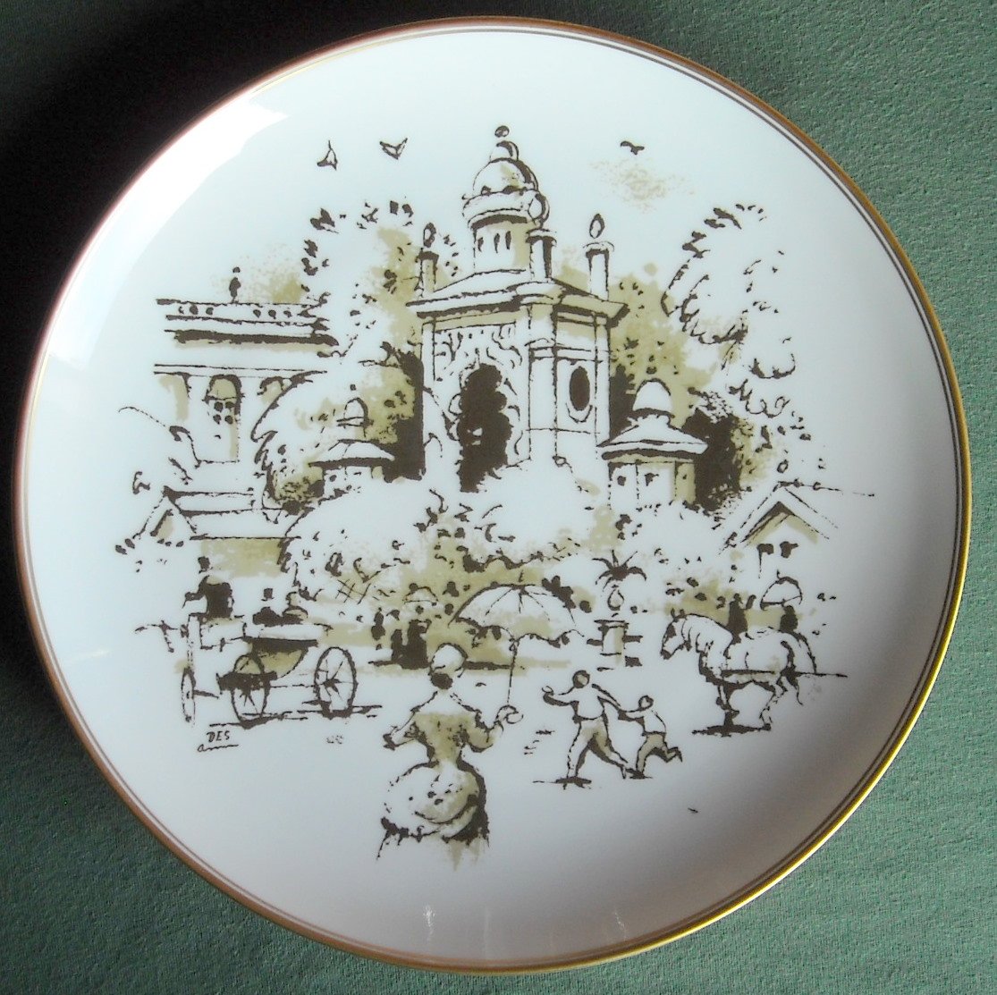 Danish Bing & Grondahl Des Asmussen 100 Years On The Pedestrian Street Copenhagen 1885 Plate No 5