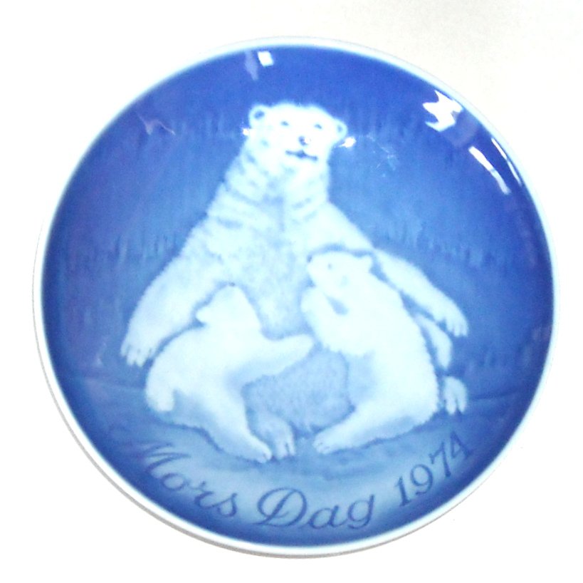 Bing Grondahl Copenhagen Bear Cubs Mothers Day Plate 1974