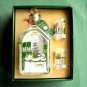 Holmegaard Danish Royal Copenhagen Christmas Bottle and Dram Glasses 1996