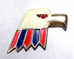 1960s Patriotic Enamel Bald Eagle Brooch - Sold