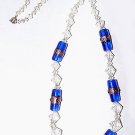 Faceted Crystal and Cobalt Blue Beads