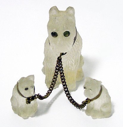 Antique Scottie Dogs Set of Camphor Set
