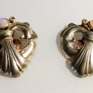 1930s Sterling & Opaline Stones Pair of Dress Clips