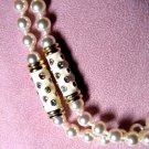 Enamel & Pastel Rhinestones Faux Pearl Necklace