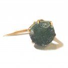 14K Antique Victorian Little Stickpin with Druzy Emerald Gemstone