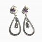 Excellent Purple Amethyst & Lilac Freshwater Pearl Sterling Silver Drop Earrings