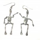 Sterling Silver Articulated/ Jointed Skeleton Pierced Earrings