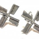 Vintage Dutch Sterling Silver Windmill Screwbacks Earrings