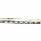 Sterling Antique Art Deco Faux Amethyst & Seed Pearls Bar Pin