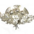 2 1/2” Wide Vintage Silver Plated Thistle Brooch