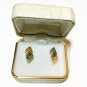 Vintage Black Hills Gold Grape Leaves Stud Earrings, Gold Filled